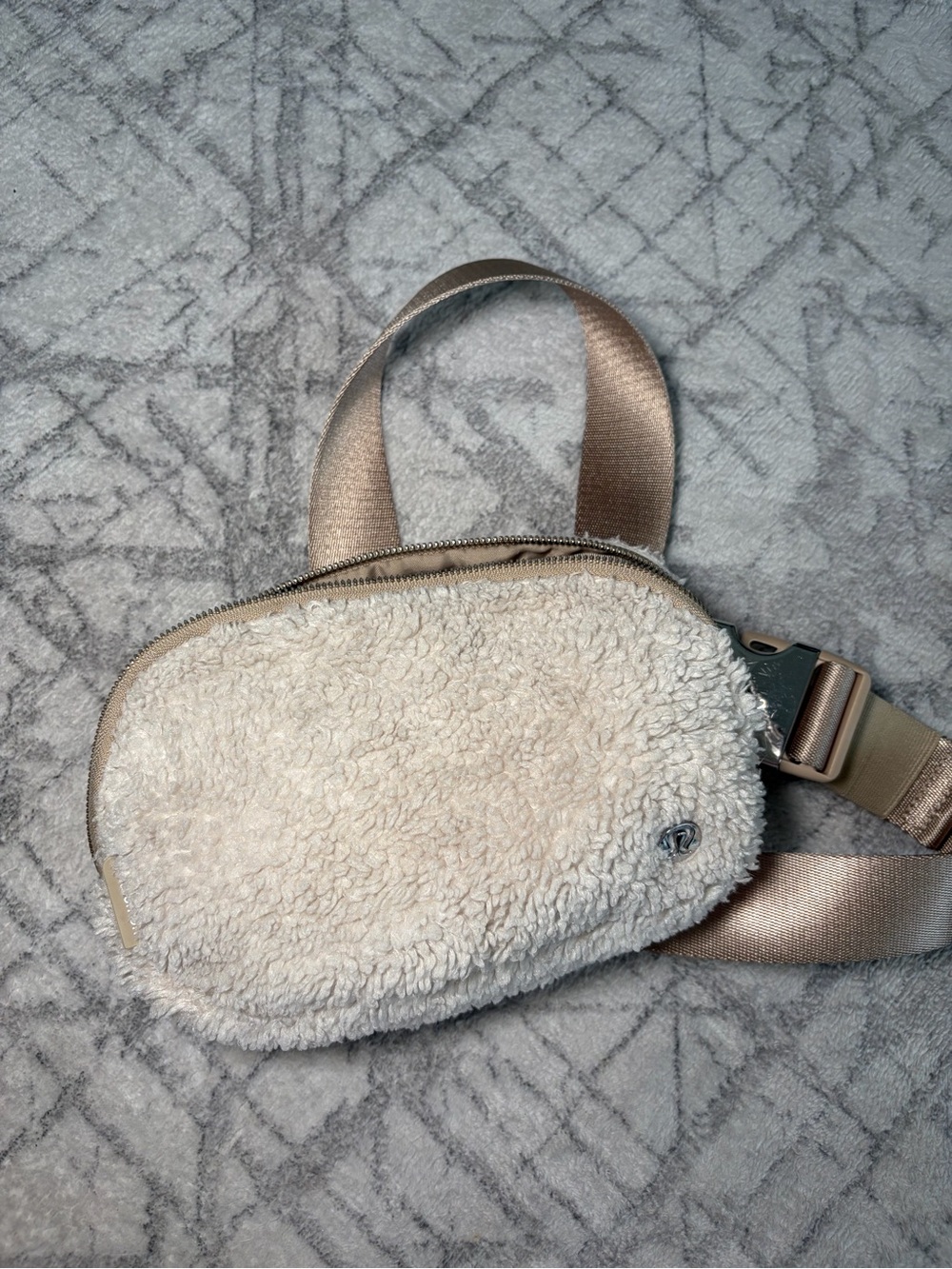 lululemon athletica Mini Sherpa Crossbody Bag in Cream and Tan